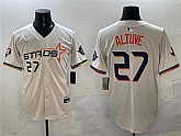 Men's Houston Astros #27 Jose Altuve Cream 2025 City Connect With Texas Patch Limited Stitched Jersey,baseball caps,new era cap wholesale,wholesale hats